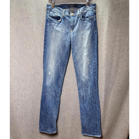 J Brand Women's 27 Jude Mesmerize Jeans Mid-Rise Straight Leg Preppy Hemmed - Picture 1 of 9